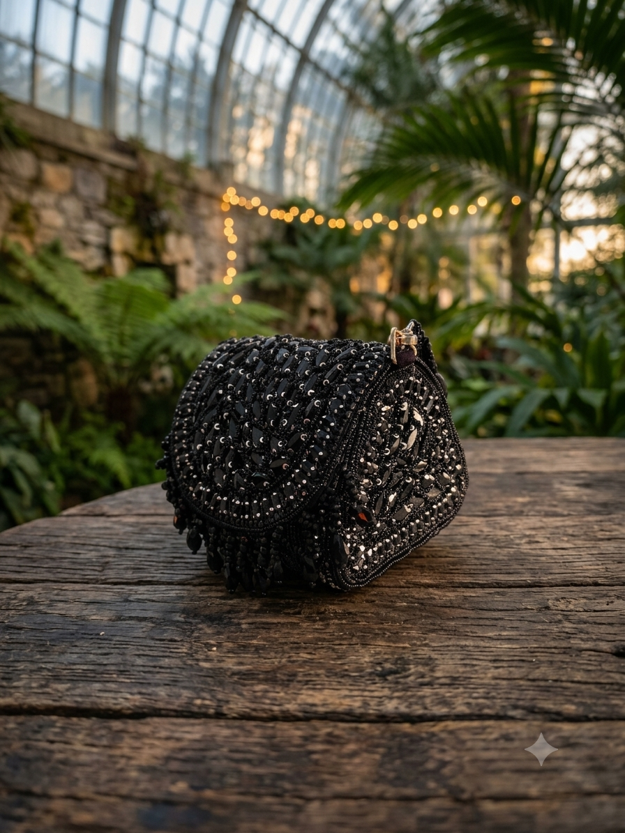 Crystal Embellished Triangular Prism Potli