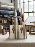 Tuscany Global Voyageur Leather & Woven Straw Satchel