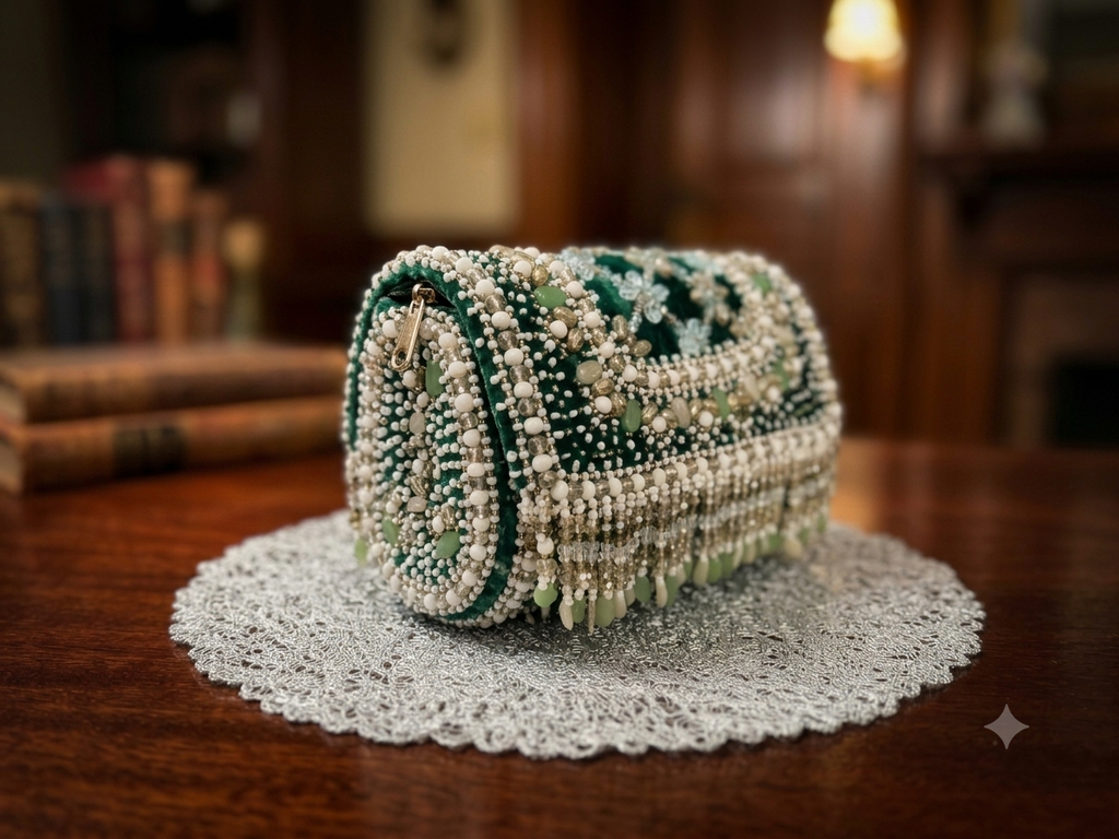 Emerald Green Handcrafted Bridal Bag