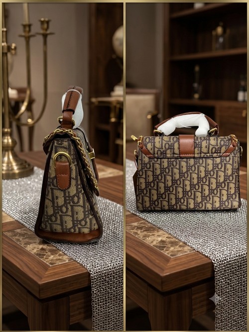 Classic Monogram Print Top-Handle Bag with Gold Hardware