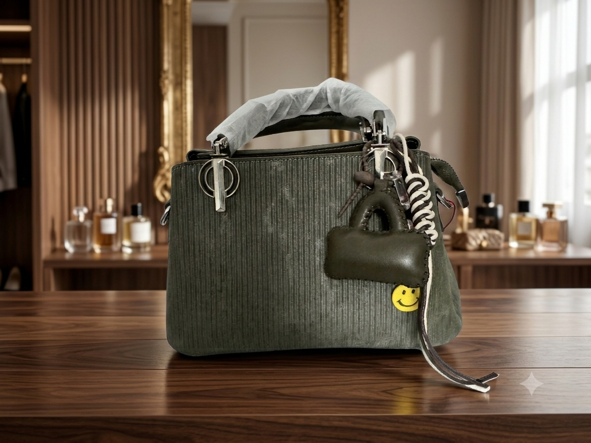 Olive Green Charm Shoulder Bag