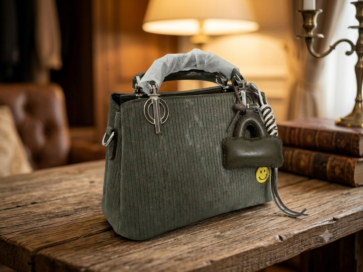 Olive Green Charm Shoulder Bag